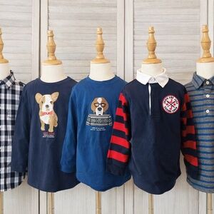Janie & Jack Toddler Boy Bundle Size 3T | 5-Piece Shirts Long Sleeve Cotton